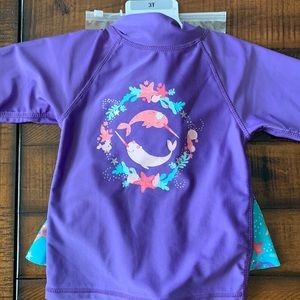NWT 3T girls swim set with bucket hat